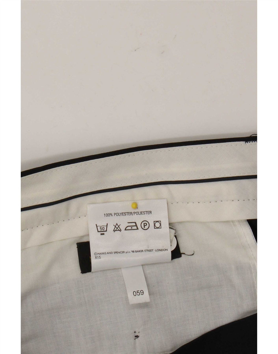 Marks & Spencer Pantalon de costume pour homme W34 L26 Bleu marine Polyester