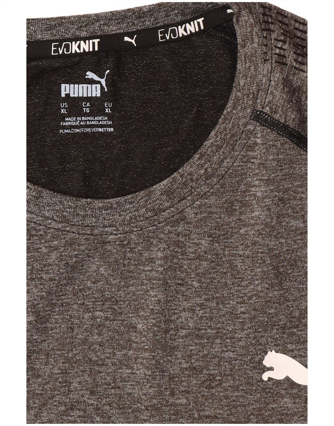 PUMA T-Shirt Top Homme XL Gris Moucheté