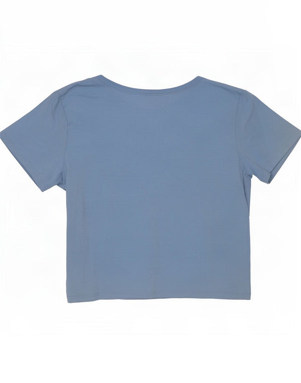 Hollister T-shirt court pour femme UK 8 Small Bleu Coton