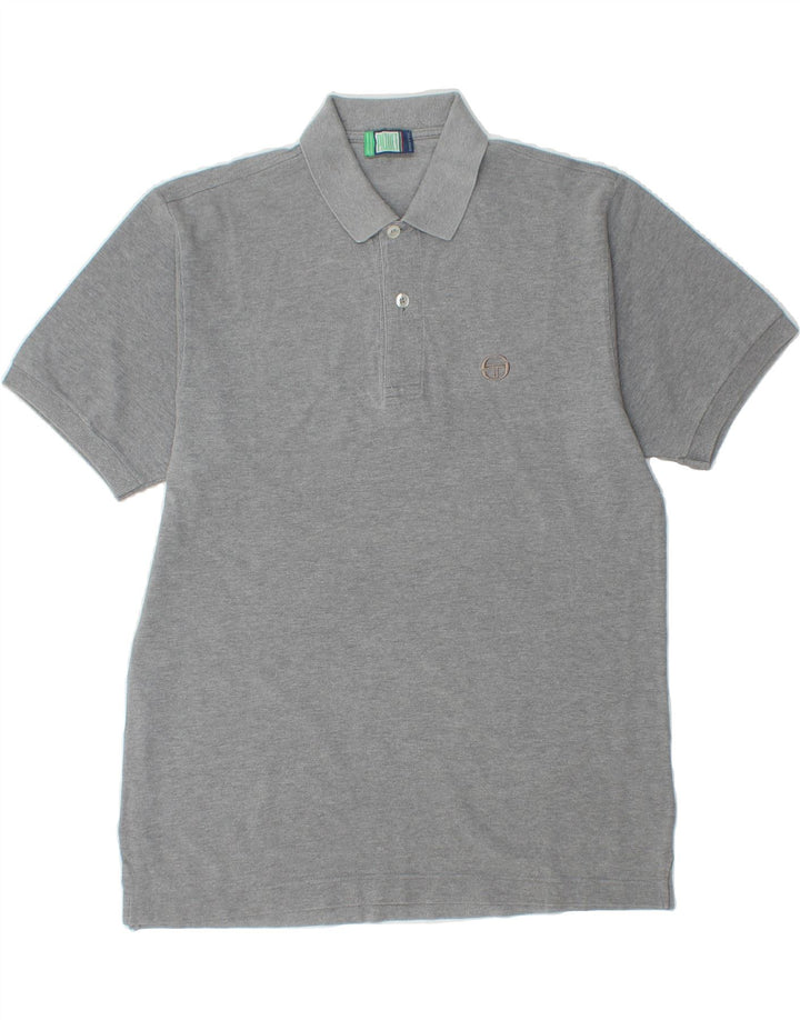 SERGIO TACCHINI Mens Polo Shirt Medium Grey Cotton Vintage Sergio Tacchini and Second-Hand Sergio Tacchini from Messina Hembry 