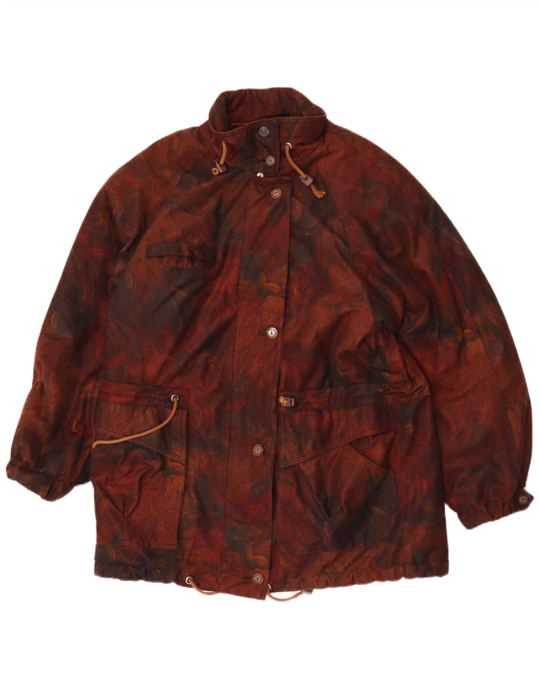 Veste coupe-vent femme vintage UK 18 XL Marron Floral Polyester