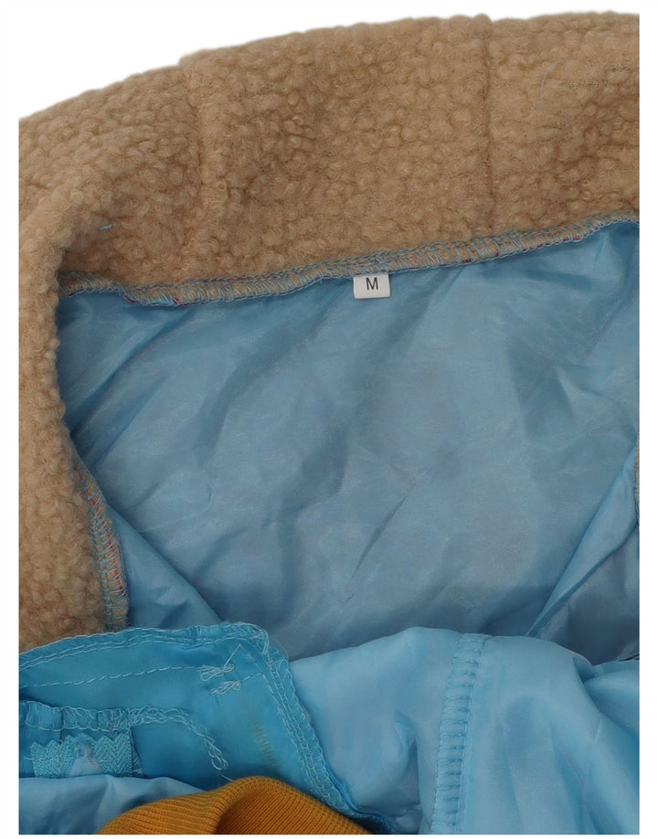 Veste coupe-vent à capuche femme vintage UK 14 Medium Blue Colourblock