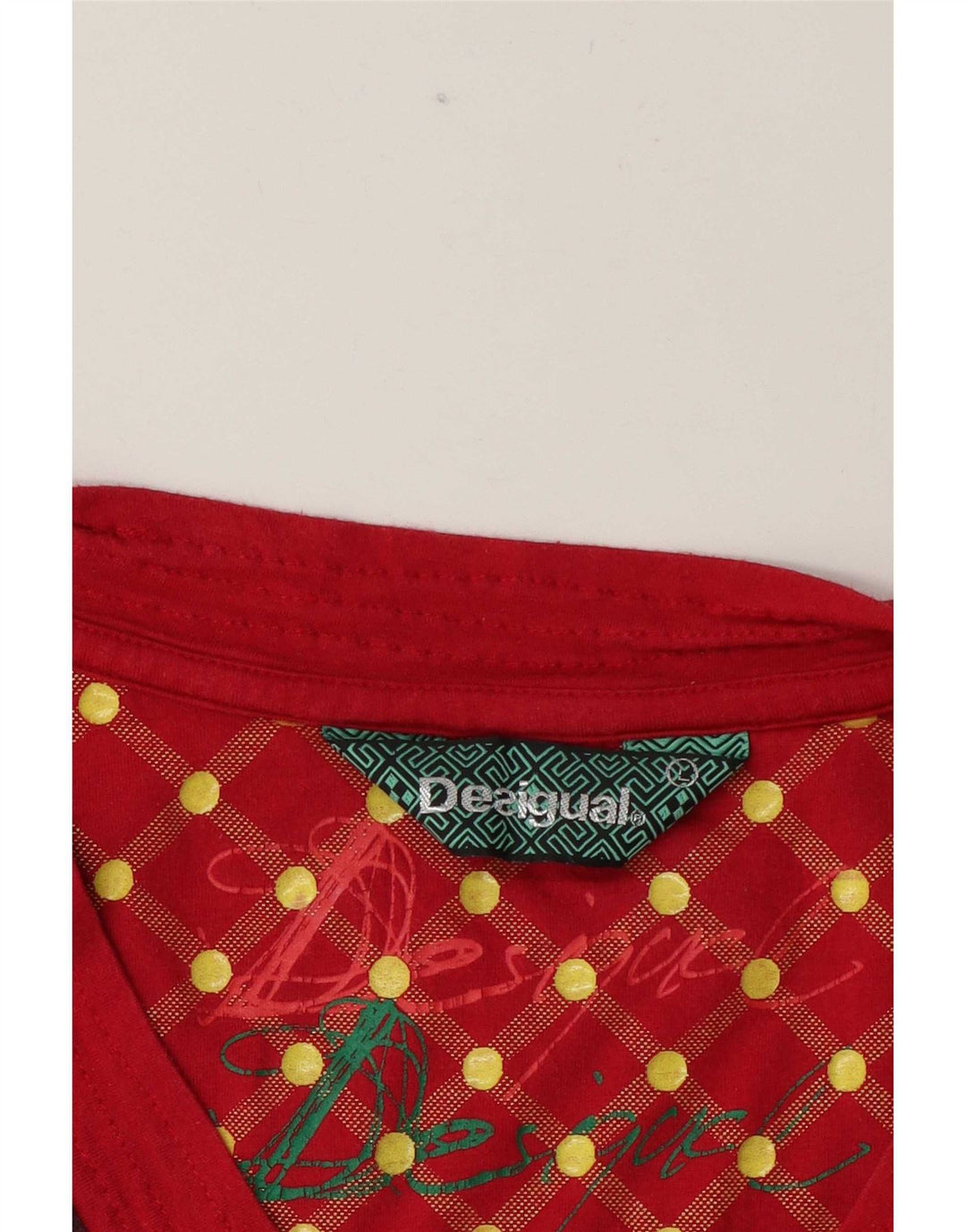 Desigual Femme Graphic Top Manches Longues UK 14 Large Multicolore Géométrique