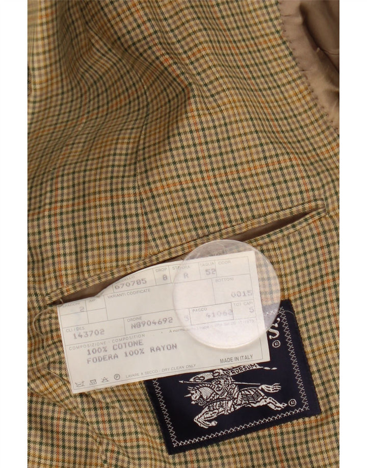 Burberrys Veste blazer à 2 boutons pour homme IT 52 en coton à carreaux beiges