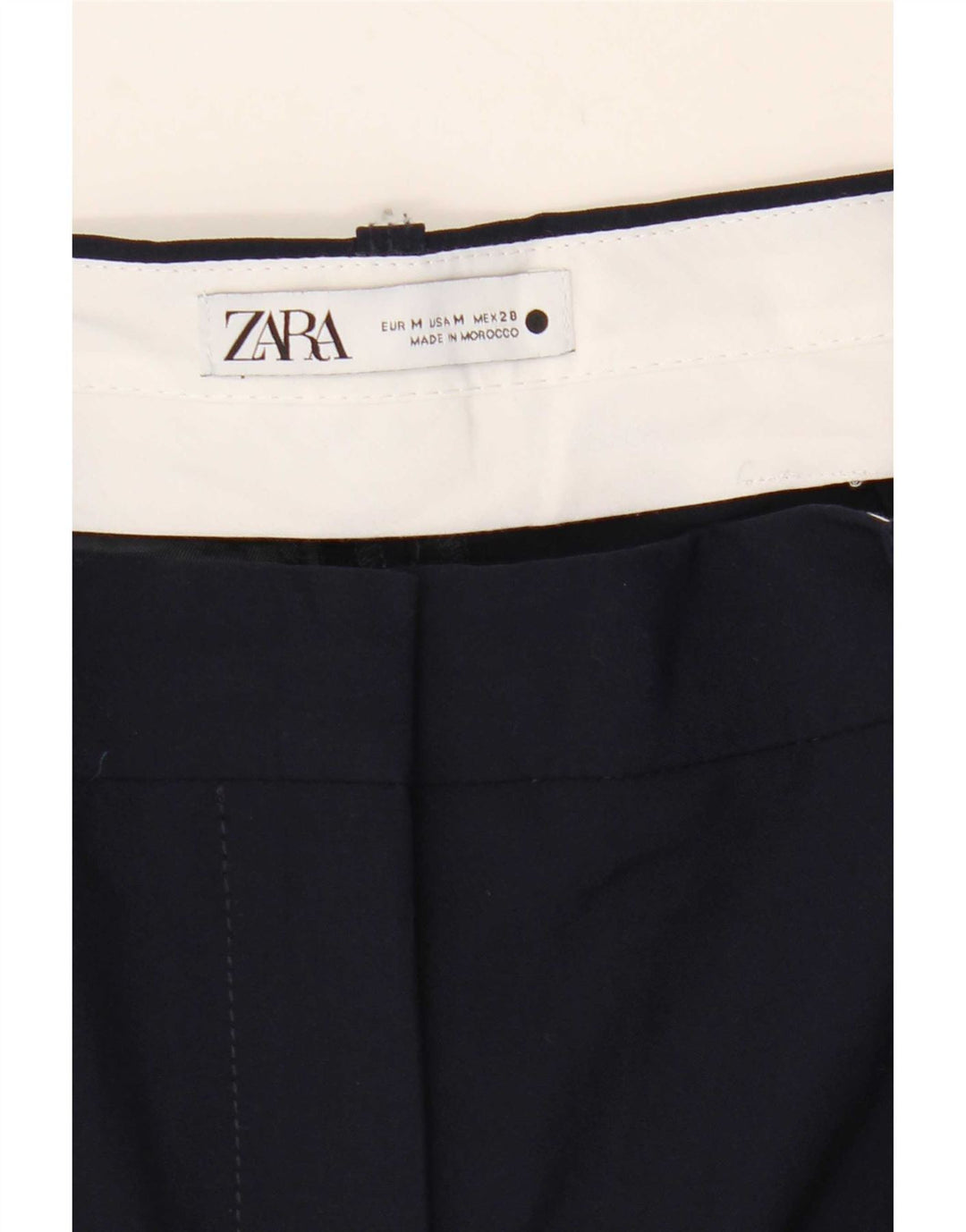 Zara Pantalon Chino Pegged Femme Moyen W30 L26 Bleu Marine