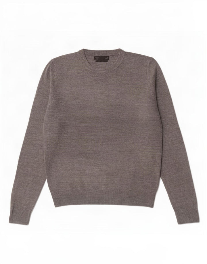 Marks & Spencer Pull Col Bateau Homme Gris Moyen Acrylique