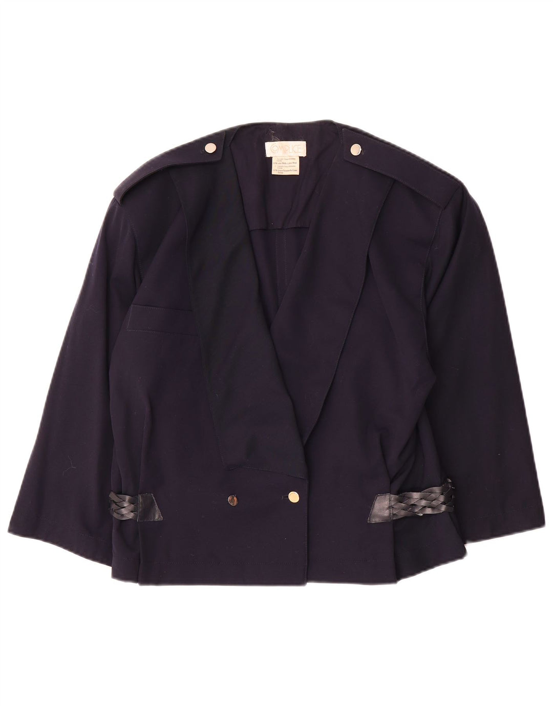 Complice Veste Blazer Militaire À Manches 3/4 Pour Femme EU 40 Bleu Marine Moyen