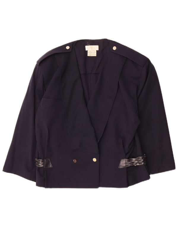 Complice Veste Blazer Militaire À Manches 3/4 Pour Femme EU 40 Bleu Marine Moyen
