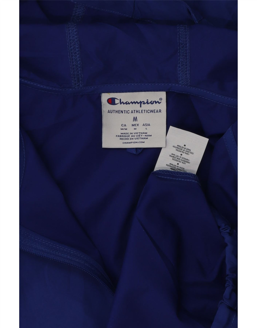 Champion Veste de pluie à capuche graphique pour homme UK 38 Bleu moyen Polyester