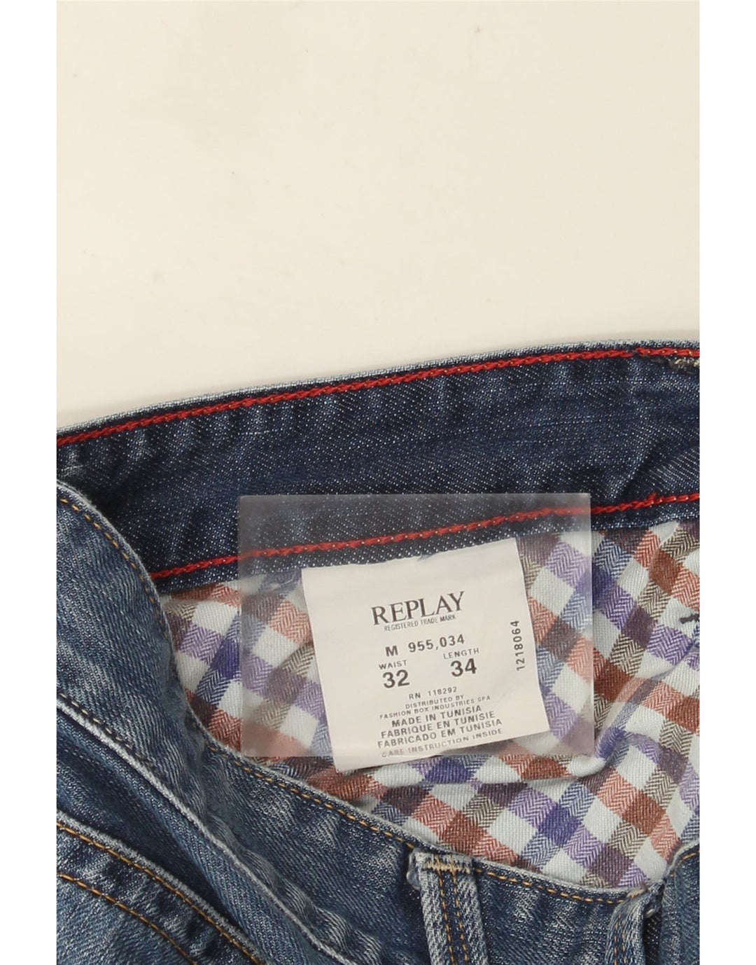 REPLAY Jean droit homme W32 L34 bleu coton