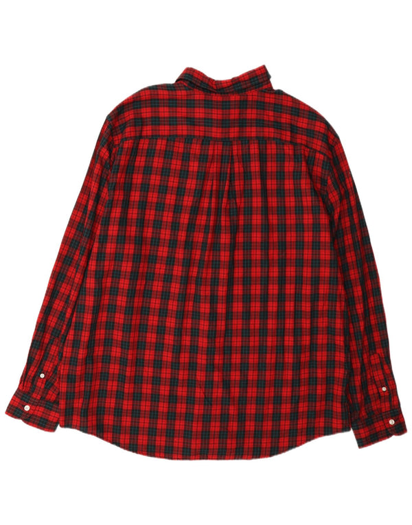 Chaps Chemise en flanelle pour homme 2XL Rouge à carreaux en coton