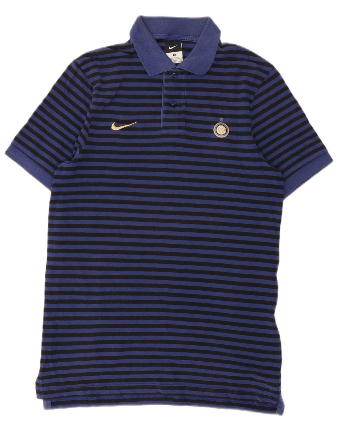 Polo Nike Homme Inter Milan Coton Rayé Bleu Marine Moyen