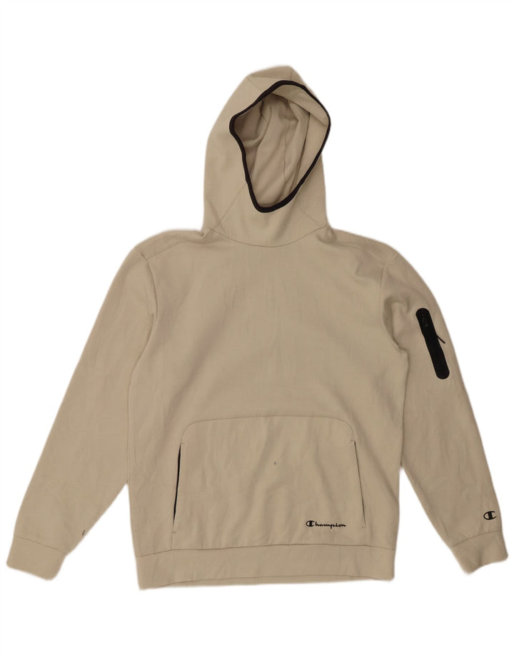 CHAMPION Pull à capuche homme petit coton blanc cassé