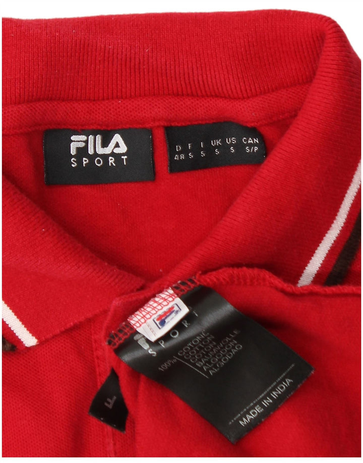 Fila Polo à manches longues homme petit rouge coton