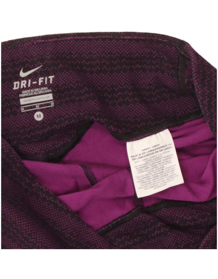 NIKE Legging Capri Dri Fit pour femme UK 14 Coton rayé violet moyen
