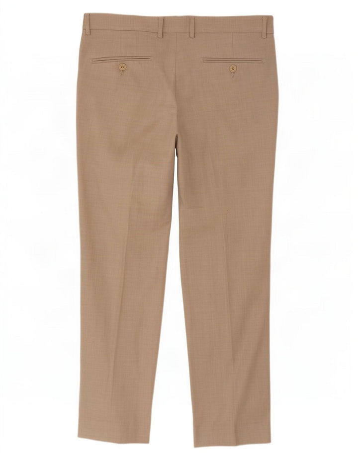 Van Heusen Pantalon de costume droit pour homme W34 L30 Beige Polyester