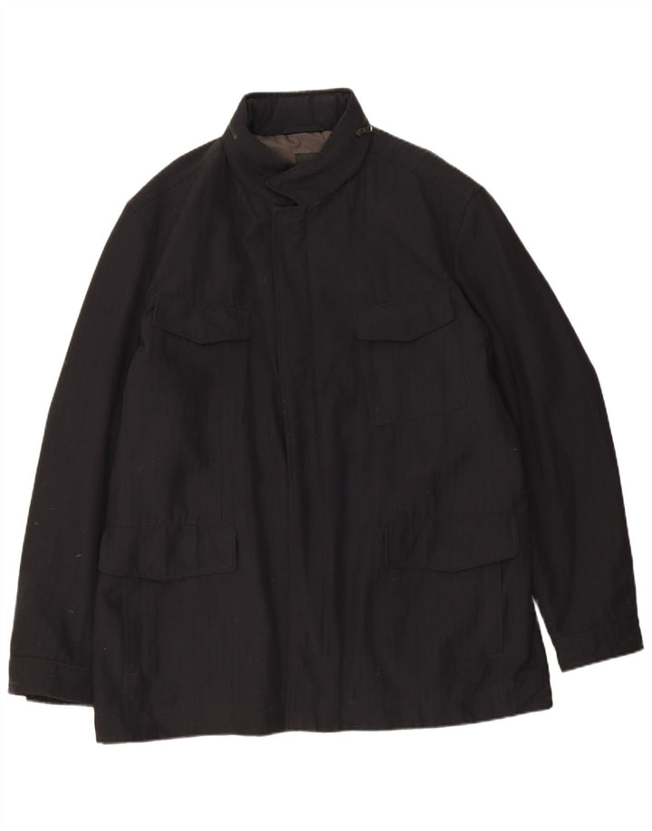Hugo Boss Veste coupe-vent pour homme IT 56 3XL Laine vierge noire