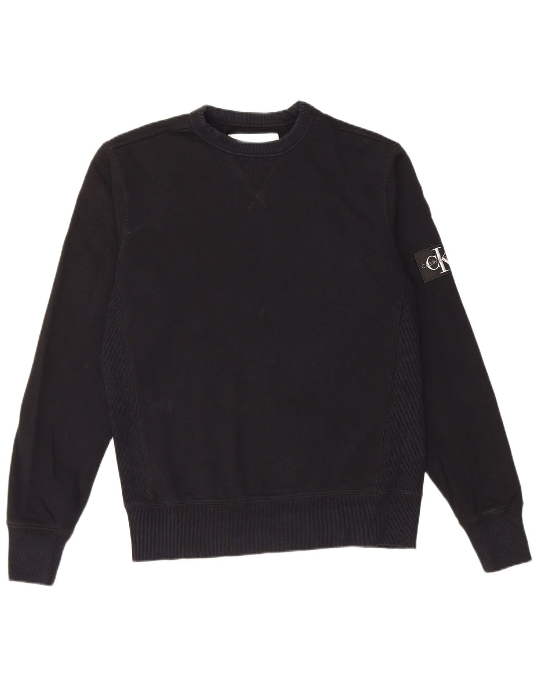 Calvin Klein Sweat-shirt graphique coupe régulière pour hommes, petit coton noir