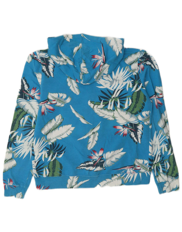 Converse Pull à capuche zippé pour femme UK 44 Bleu moyen Floral hawaïen