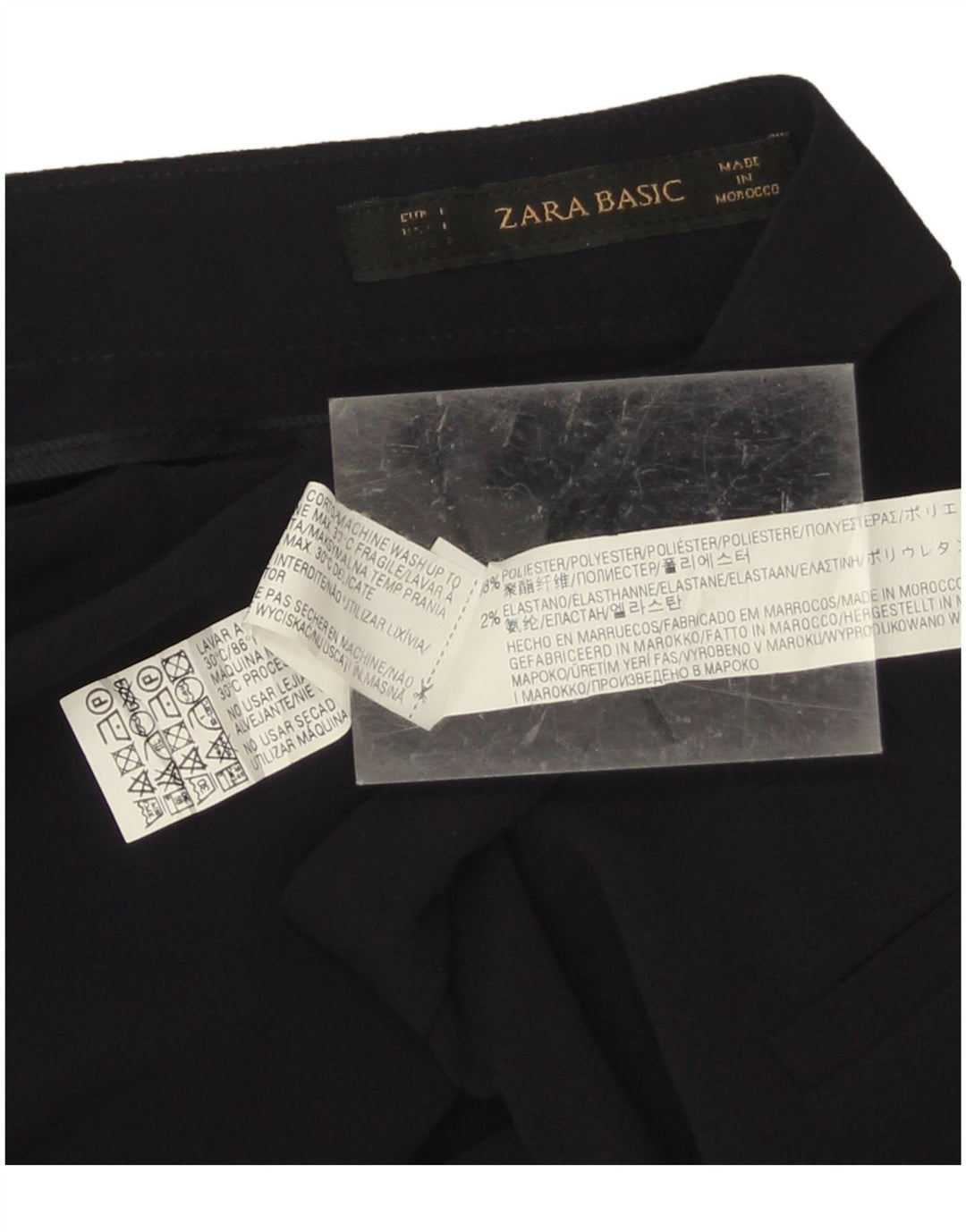 Zara Short Chino Femme Large W32 Bleu Marine Polyester