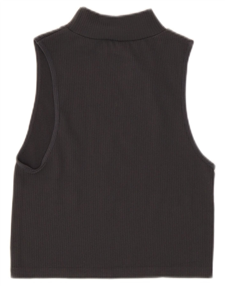 Zara Femme Crop Débardeur UK 12 Gris Moyen Polyamide