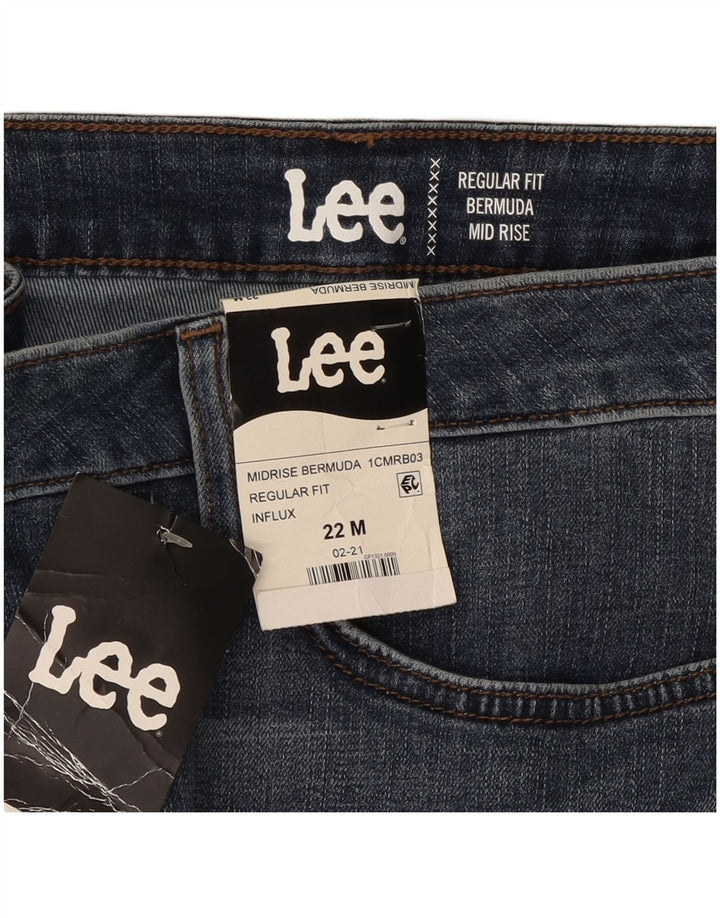 LEE Bermuda taille moyenne pour femme, coupe régulière, US 22 3XL W44, coton bleu