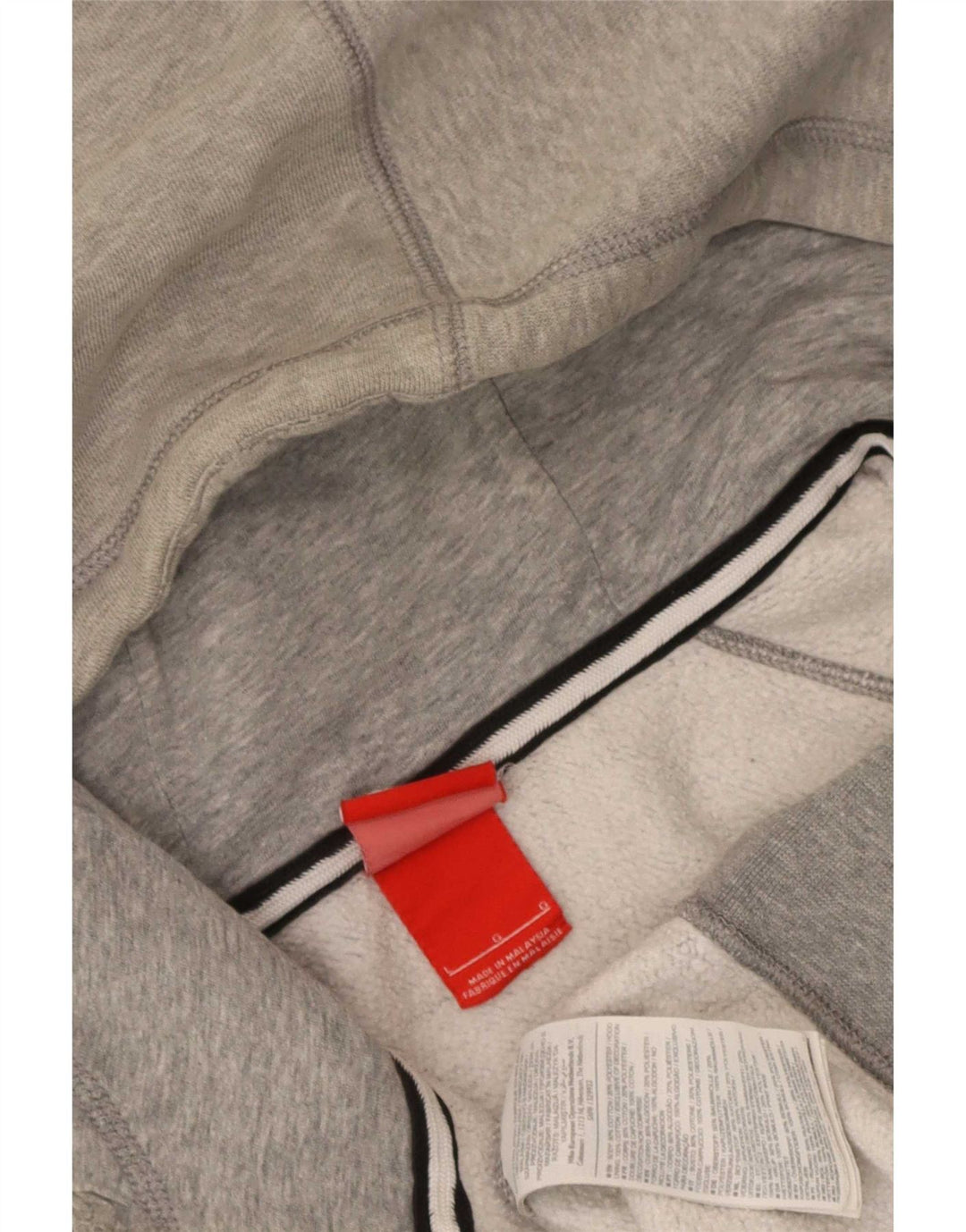 Nike Pull à capuche zippé graphique pour homme Grand coton gris