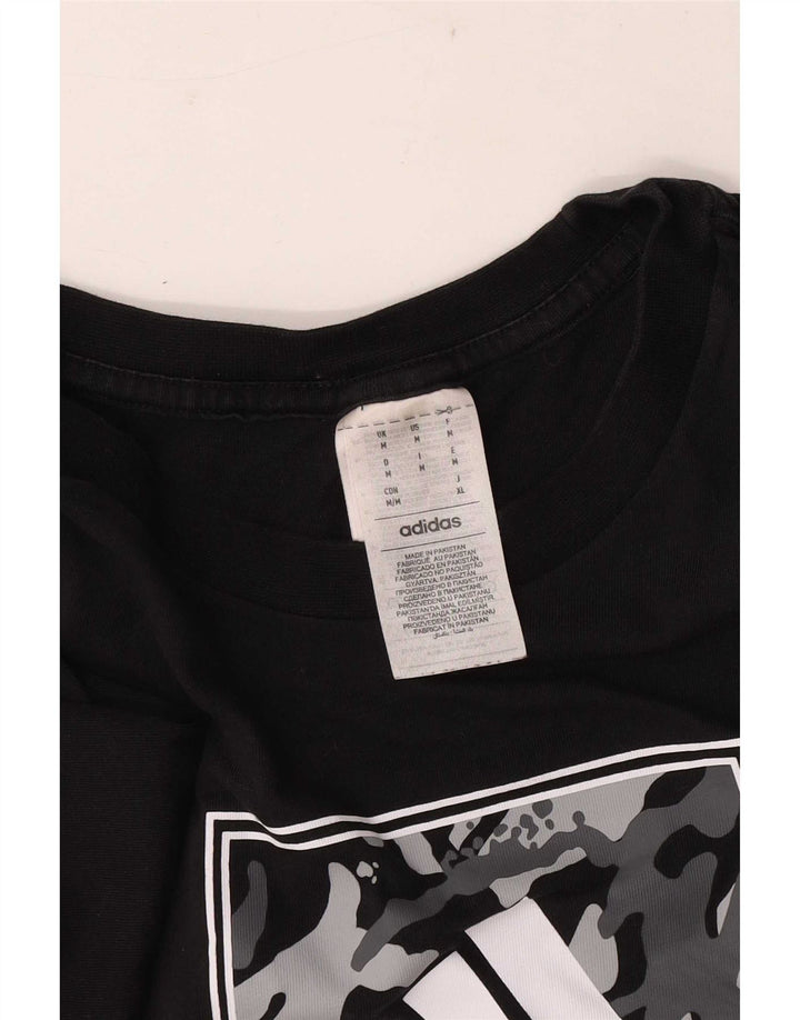 Adidas T-shirt graphique pour homme en coton noir moyen
