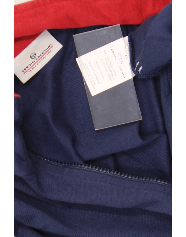 Sergio Tacchini Veste de survêtement graphique pour homme en coton bleu marine Taille L