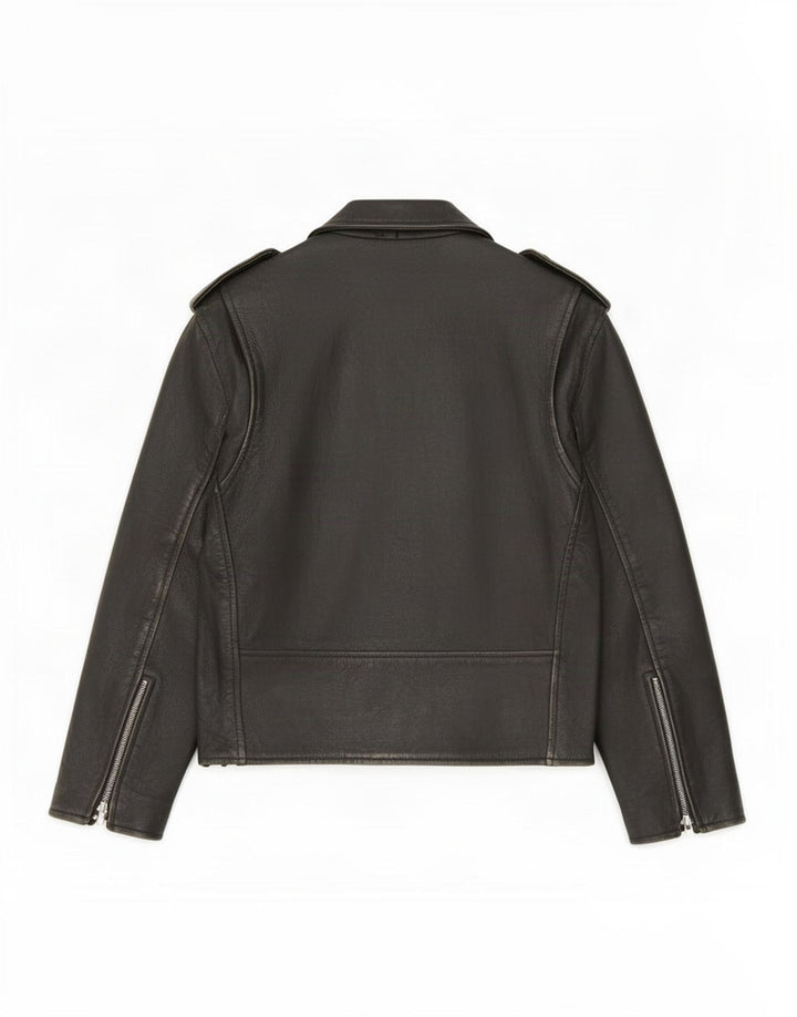 Sheep Land Veste de motard en cuir pour homme UK 36 Petit Noir