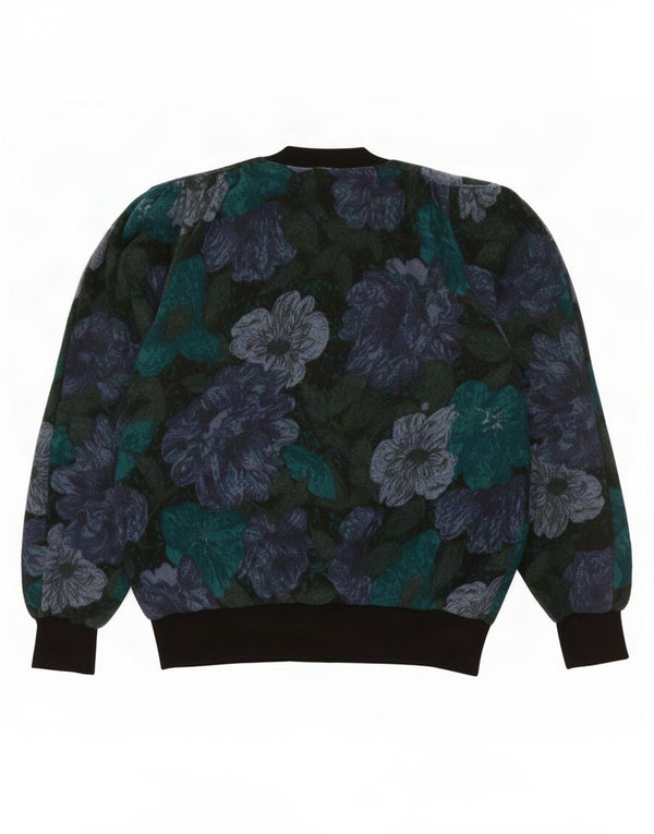 vintage Womens Jumper Sweater UK 18 XL Laine florale multicolore
