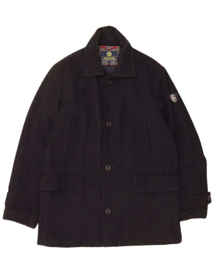 NAVIGARE Manteau Homme UK 38 Laine Noir Moyen