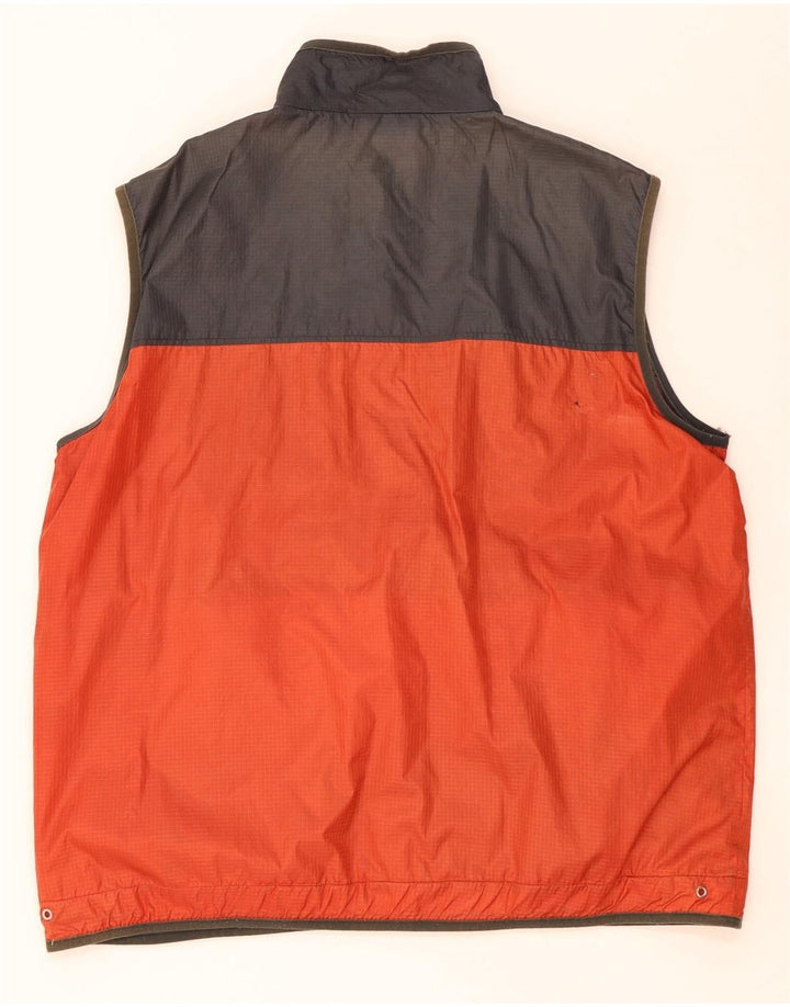 Paco Gilet Homme UK 40 Large Orange Colorblock Nylon