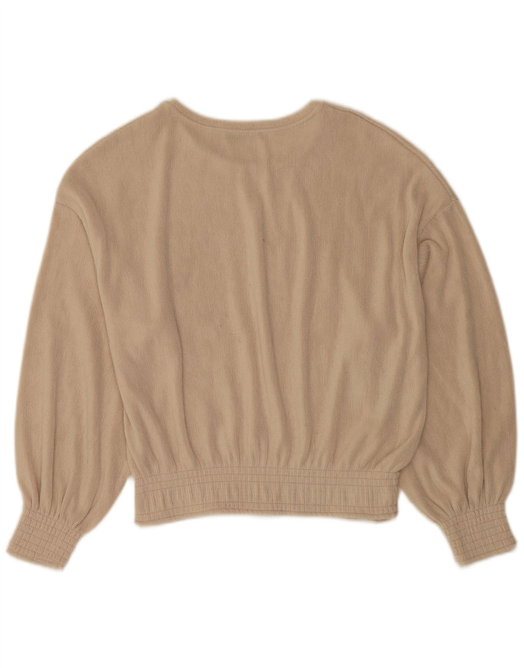 Zara Chemisier surdimensionné à manches longues pour femme UK 10 Petit polyester beige