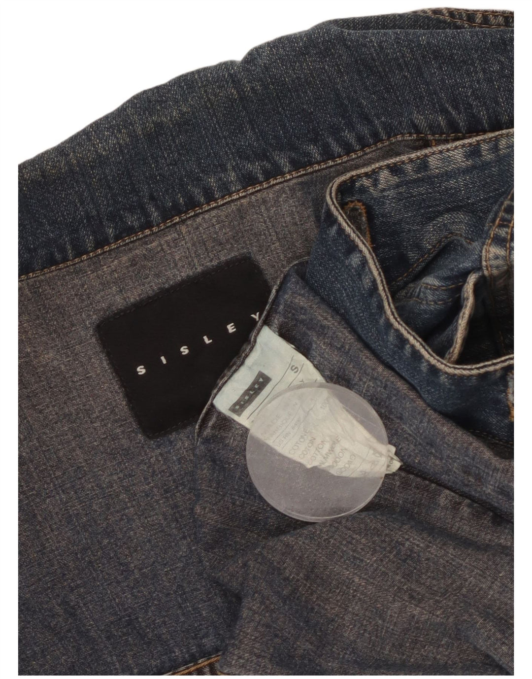 SISLEY Veste en Jean Femme UK 10 Petit Bleu Coton