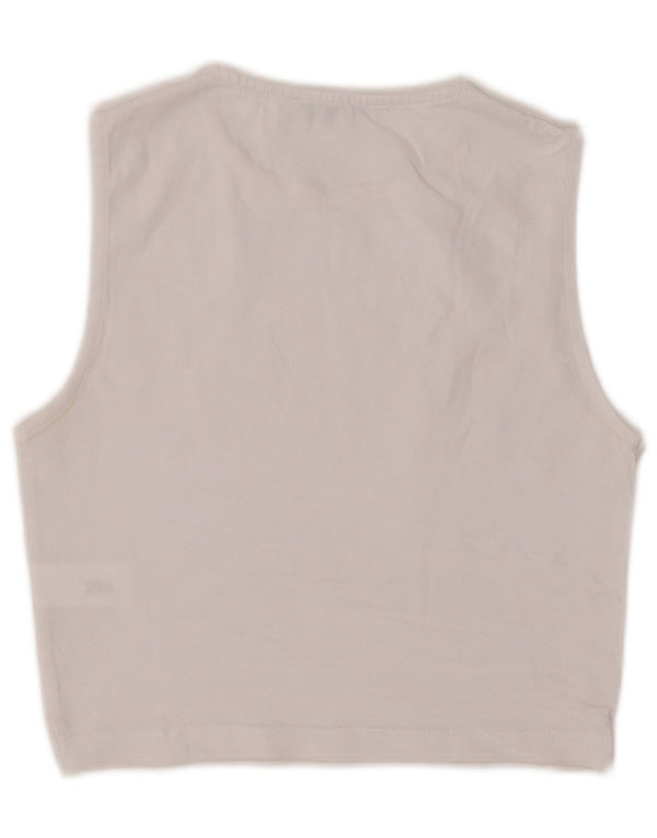Zara Femmes Crop Débardeur UK 4 XS Coton Blanc