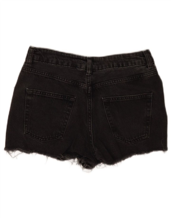 Topshop Short en jean vieilli W26 pour femme Petit coton noir