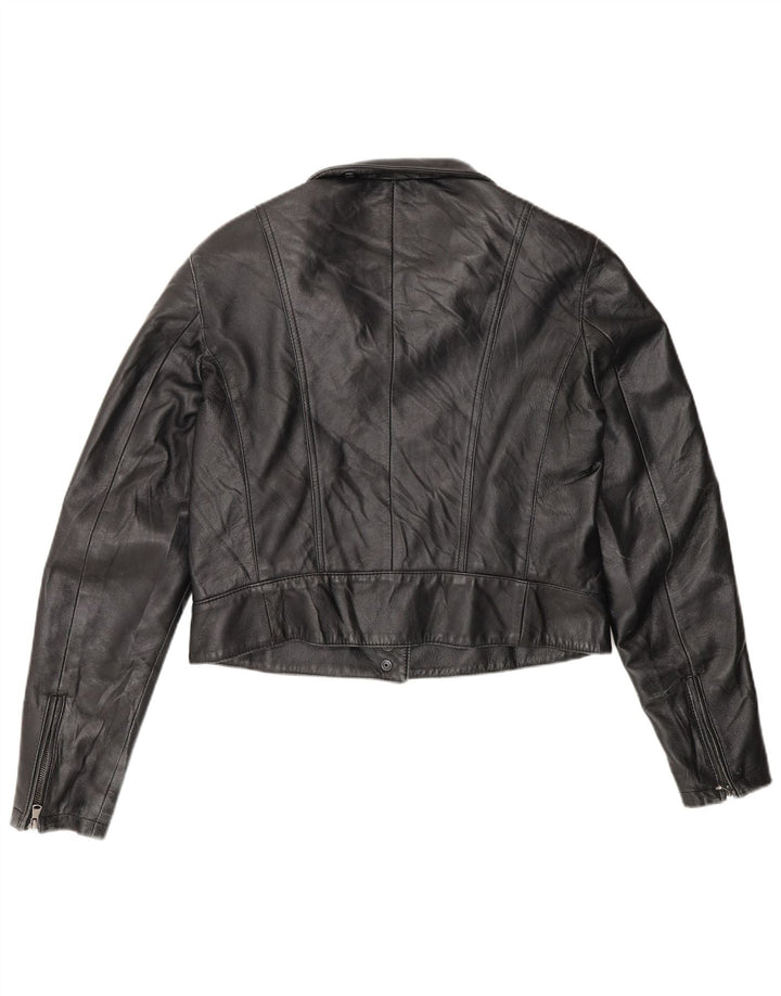 Moonstone Veste en cuir courte pour femme IT 48 XL Noir