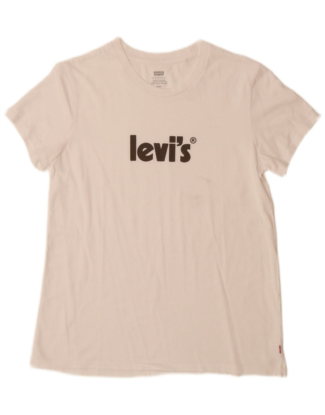 LEVI'S T-shirt graphique pour femme UK 12 Blanc moyen