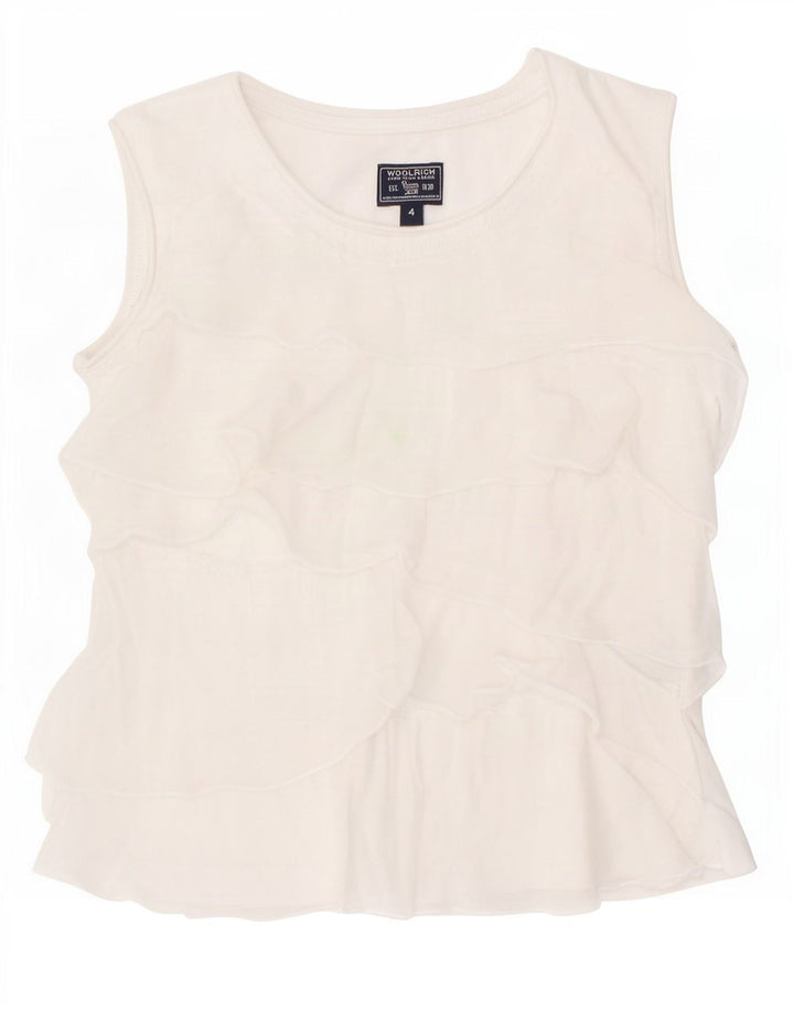 Woolrich Haut chemisier sans manches pour fille 3-4 ans Blanc Coton