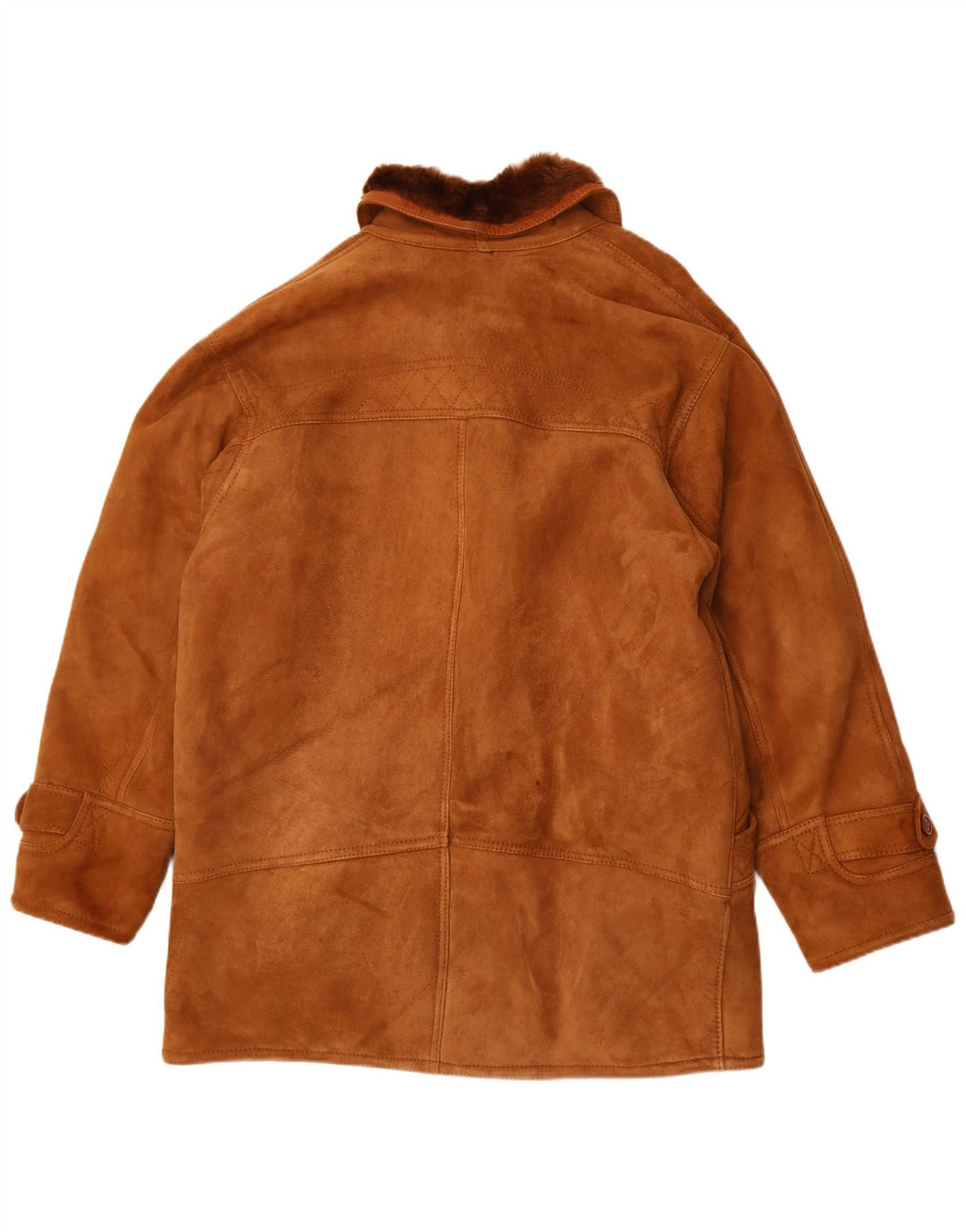 veste en peau de mouton homme vintage UK 40 Grand Brun