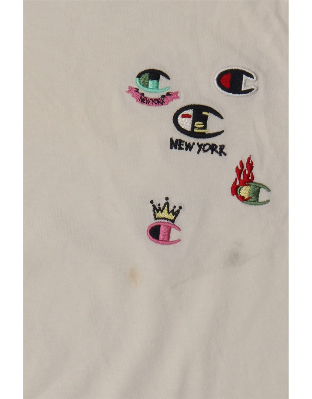 Champion T-shirt graphique pour femme UK 12 Blanc moyen