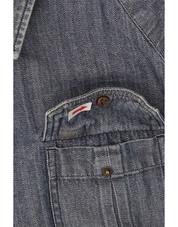 Carhartt Chemise Slim Fit pour hommes en coton à chevrons bleu grand