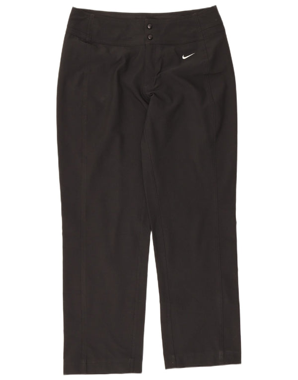Pantalon décontracté droit Nike pour femme UK 8/10 Small W29 L27 Noir Polyester