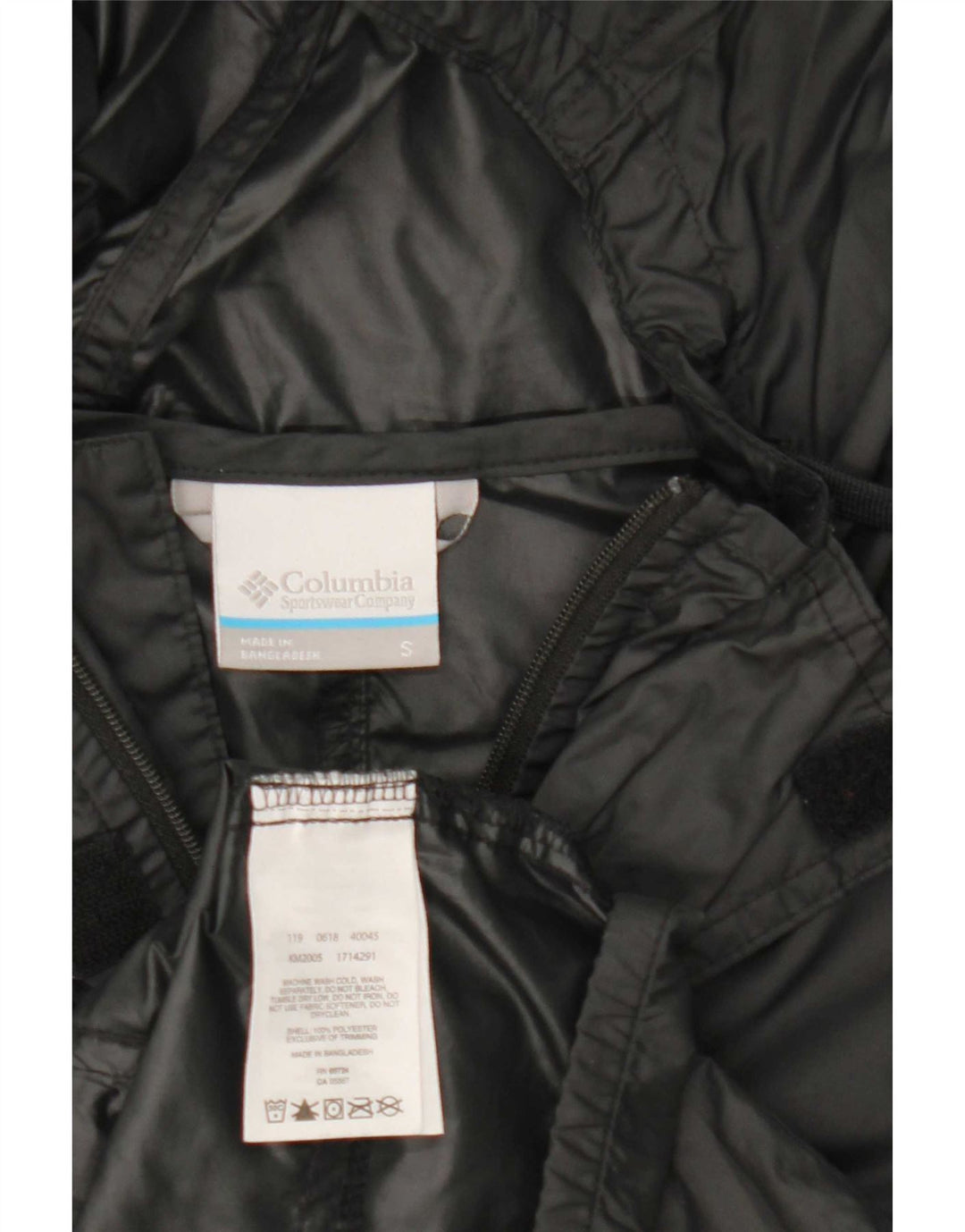 Columbia Veste de pluie à capuche pour homme UK 36 Small Noir Polyester