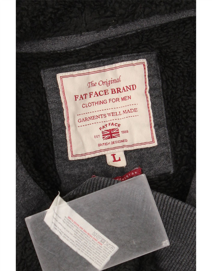 Fat Face Pull à capuche zippé pour homme Grand coton gris
