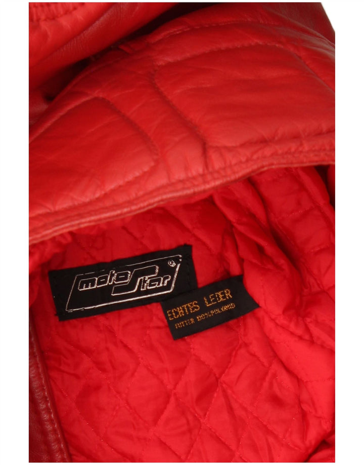Veste Racer en cuir femme vintage EU 40 cuir rouge moyen