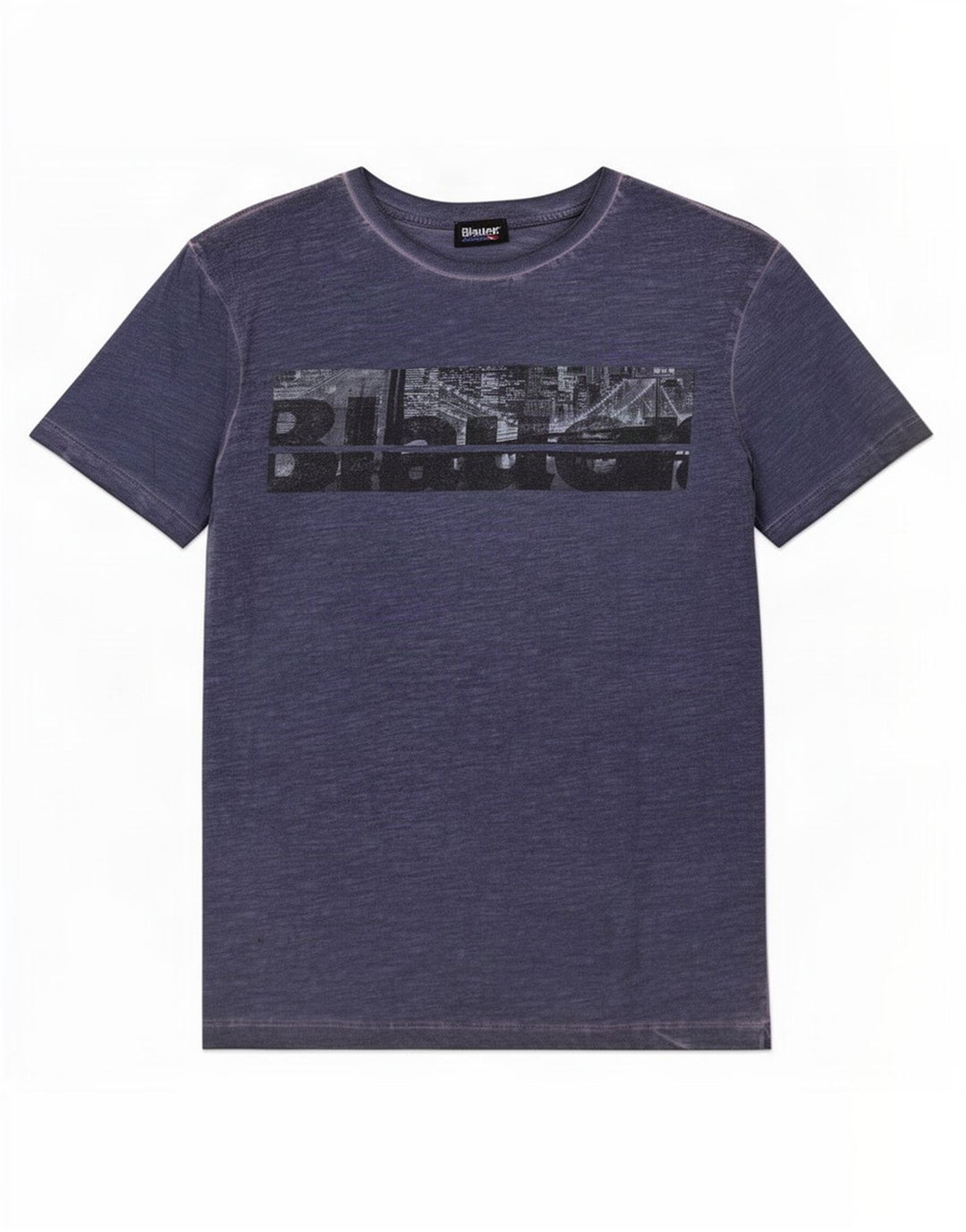 Blauer T-Shirt Graphique Homme Bleu Marine Moyen