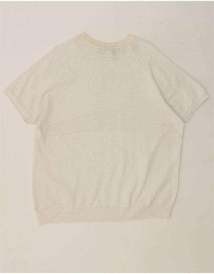 LEE Womens Short Sleeve Sweatshirt Jumper UK 18 XL White Polyester Vintage Lee and Second-Hand Lee from Messina Hembry 