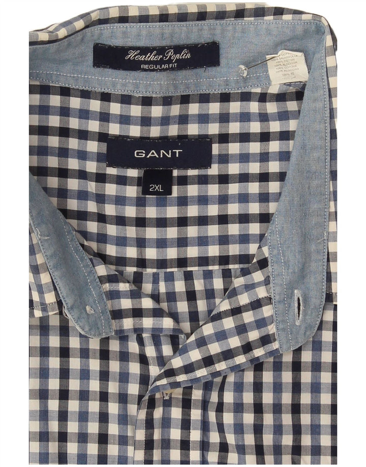 Gant Chemise à manches courtes pour homme Coupe régulière 2XL Coton vichy multicolore